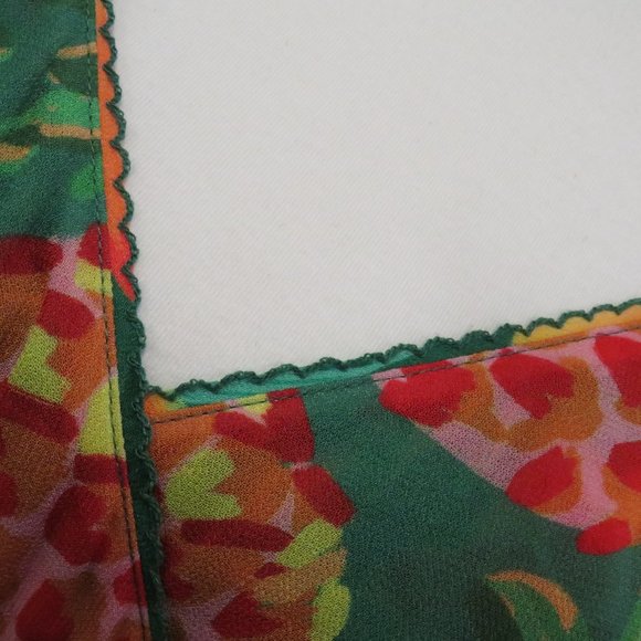 FarmRio Green Pineapple Print Maxi Dress Size S NWT - Picture 4 of 15